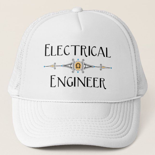 Casquette Ingénieur électricien ligne décorative  (Devant)