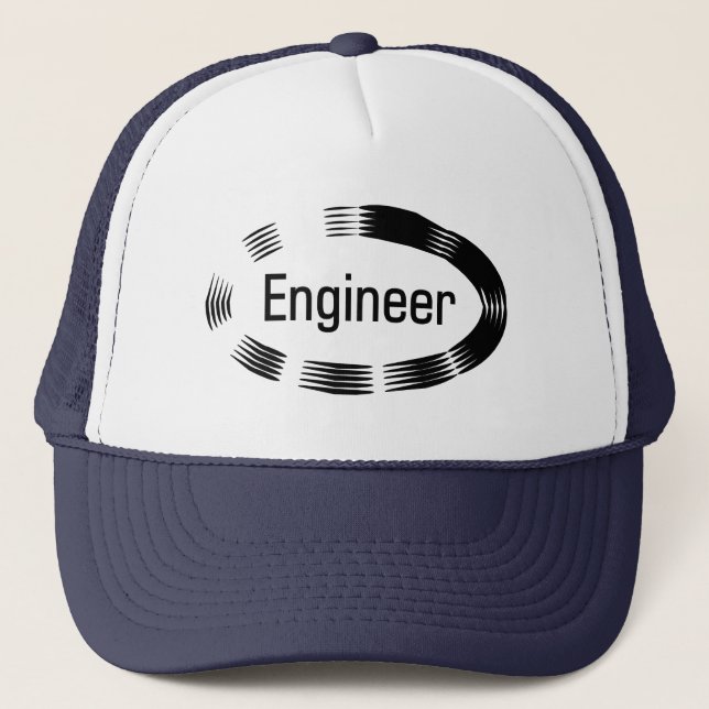 Casquette Ingénieur noir ovale (Devant)