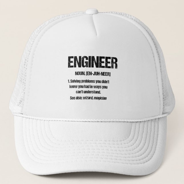 Casquette INGÉNIEUR NOUN Citations d'ingénierie amusantes Gr (Devant)