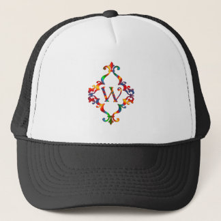 Casquette Initiale colorée de monogramme de la lettre W