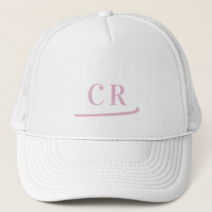 Casquette Initiales Monogrammées Rose Personnalisées Minimal