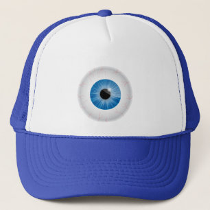 Casquette injecté de sang bleu de globe oculaire