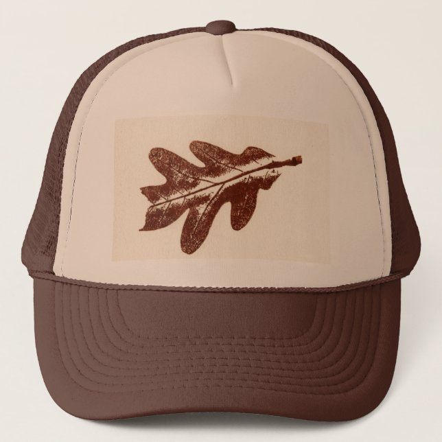 Casquette insecte Brown endommagé automne blanc feuille de c (Devant)