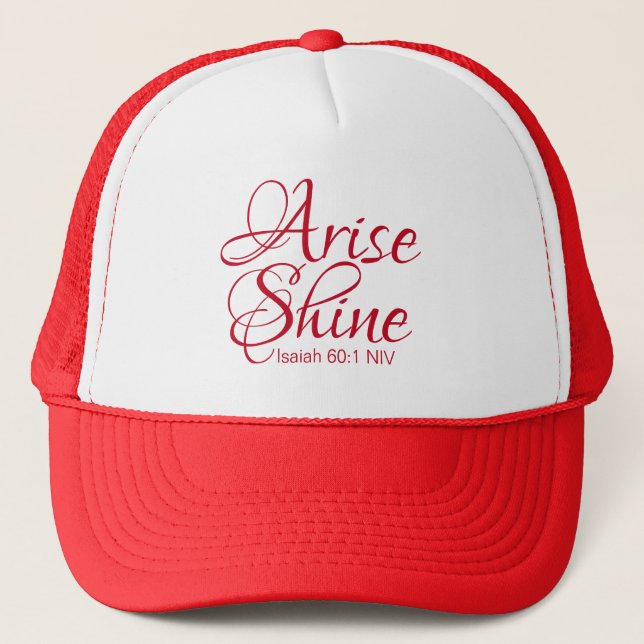 Casquette Inspirationnel Lever et Foi brillante Noël Rouge (Devant)