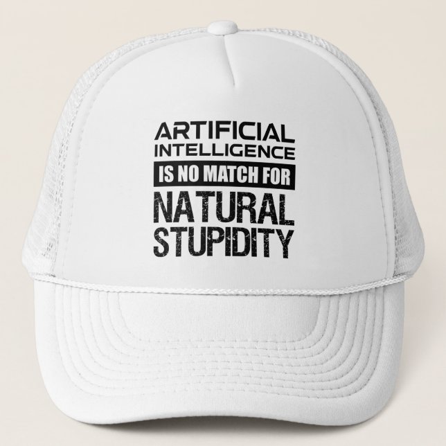 Casquette Intelligence Artificielle Stupidité Naturelle Drôl (Devant)
