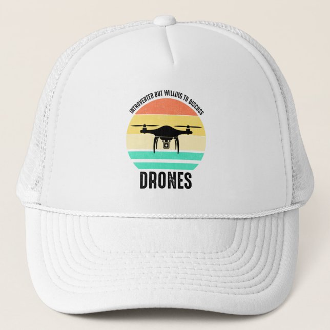 Casquette Introverted Mais Prêt À Discuter Des Drones (Devant)