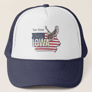 Casquette Iowa United States Retro State Map Vintage USA