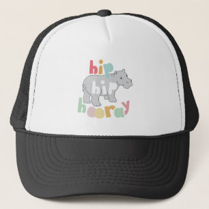 Casquette ip Hip Hip Houray Gris Hippo Dessin mignon Animal 