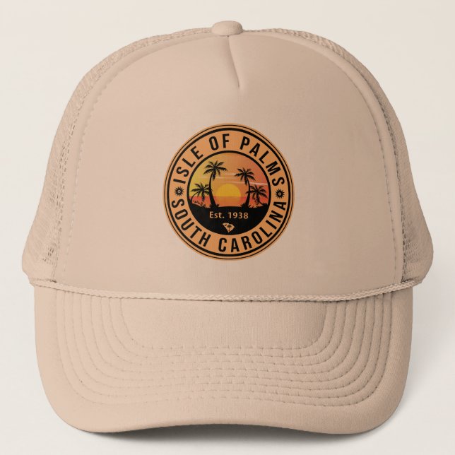 Casquette Isle of Palms Florida Retro Sunset Souvenir (Devant)