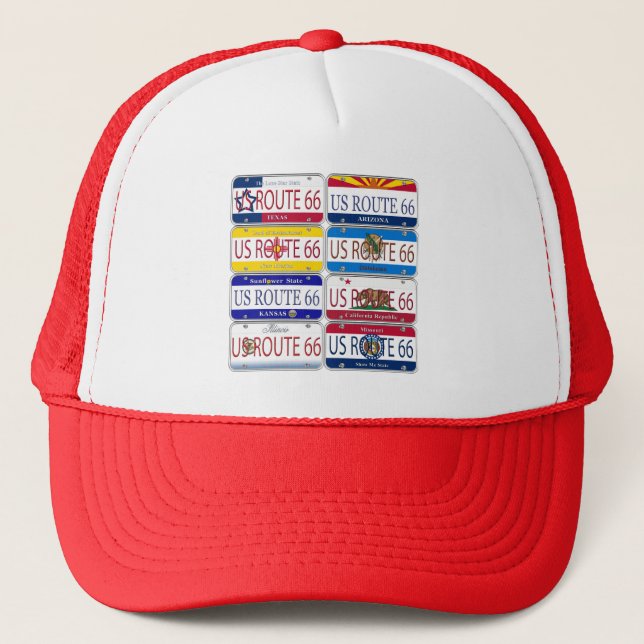 Casquette ITINÉRAIRE 66 des USA chacun des 8 plats de vanité (Devant)