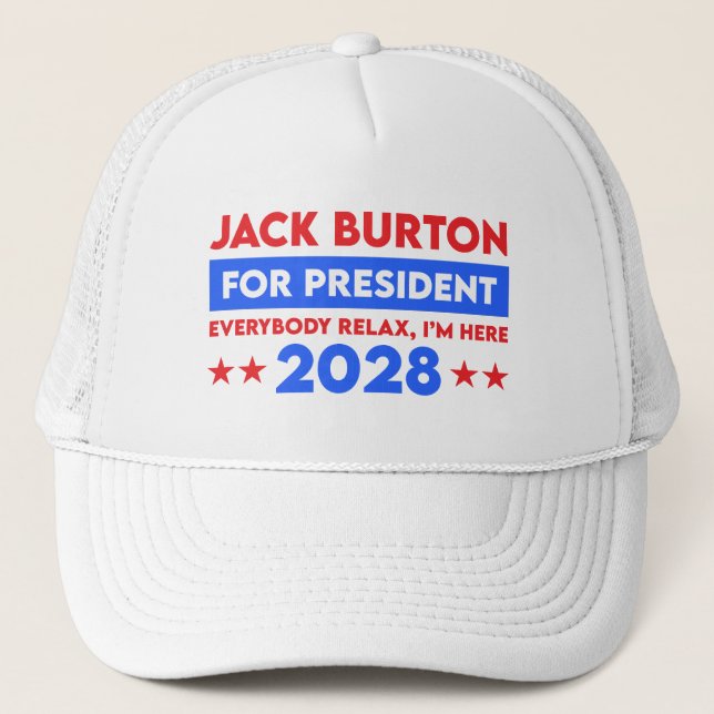 Casquette Jack Burton Pour Président 2028 (Devant)