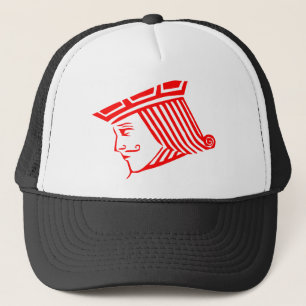 Casquette Jack King Cartes de jeu Coeurs Red Deck