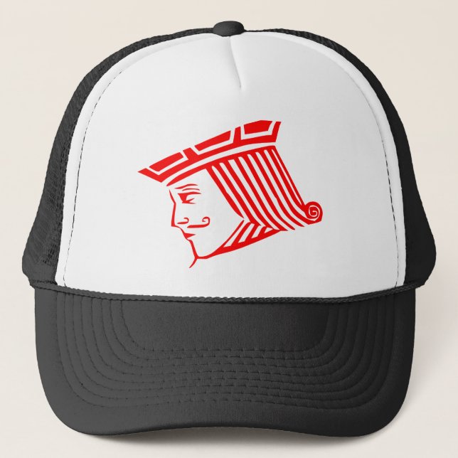 Casquette Jack King Cartes de jeu Coeurs Red Deck (Devant)