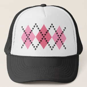 Casquette Jacquard rose de crâne