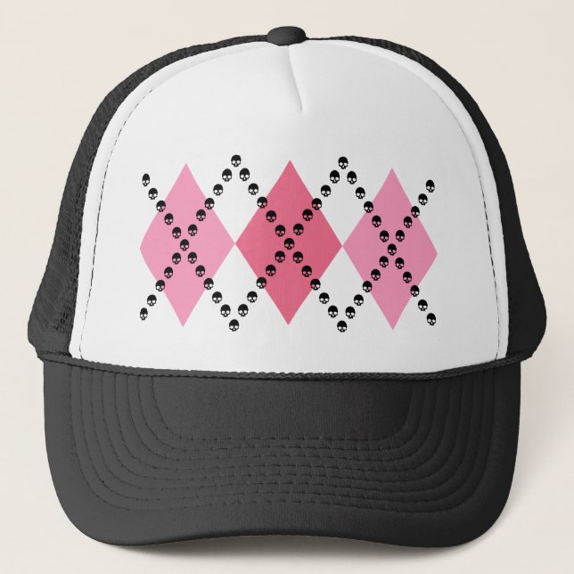 Casquette Jacquard rose de crâne (Devant)