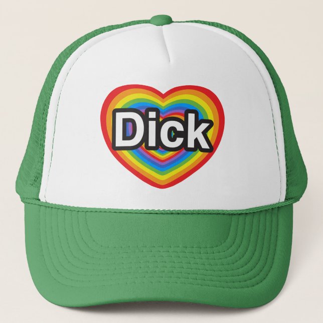 Casquette J'adore Dick. Je t'aime Dick. Cœur (Devant)