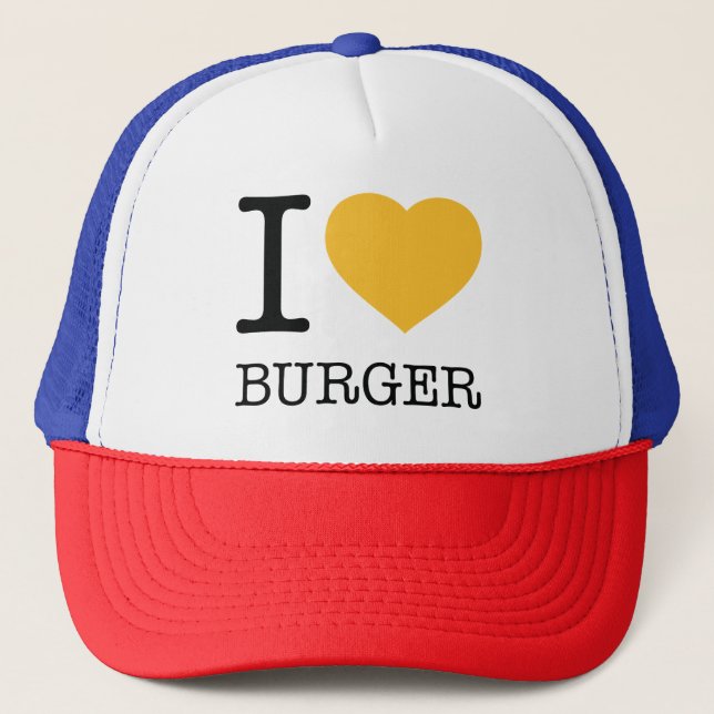 CASQUETTE J'ADORE LE BURGER (Devant)
