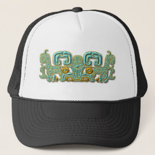 Casquette Jaguar-turquoise et or maya