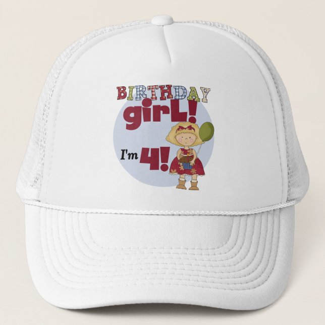 Casquette J'ai 4 T-shirts et cadeaux pour filles d'anniversa (Devant)