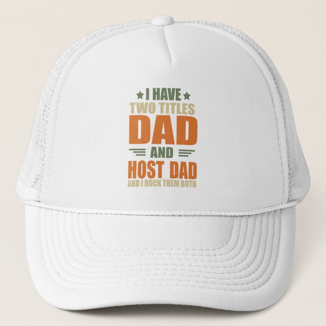 Casquette J'ai deux titres meilleur hôte papa idées de fête  (Devant)
