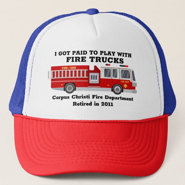 Casquette J'ai été payé pour jouer avec Firetrucks retraite (Devant)