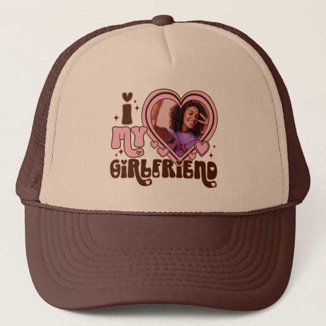 Casquette J'AI LE COEUR de ma petite amie Custom Photo Love (Devant)