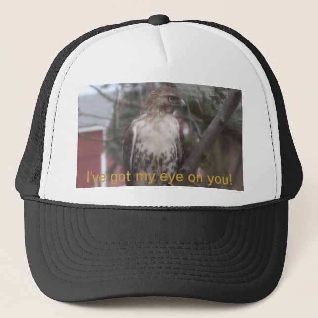 Casquette J'ai l'oeil sur toi Hawk Humour Trucker Hat (Devant)