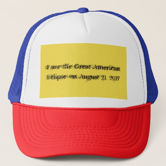 Casquette J'ai vu la Grande Éclipse américaine le 21 août 20 (Devant)