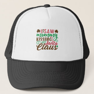 Casquette J'ai vu maman embrasser santa claus