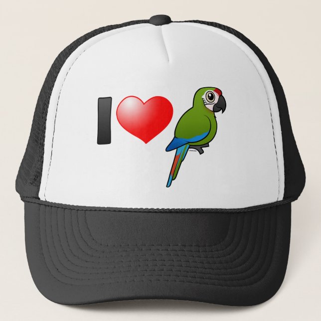 Casquette J'aime de grands aras verts (Devant)