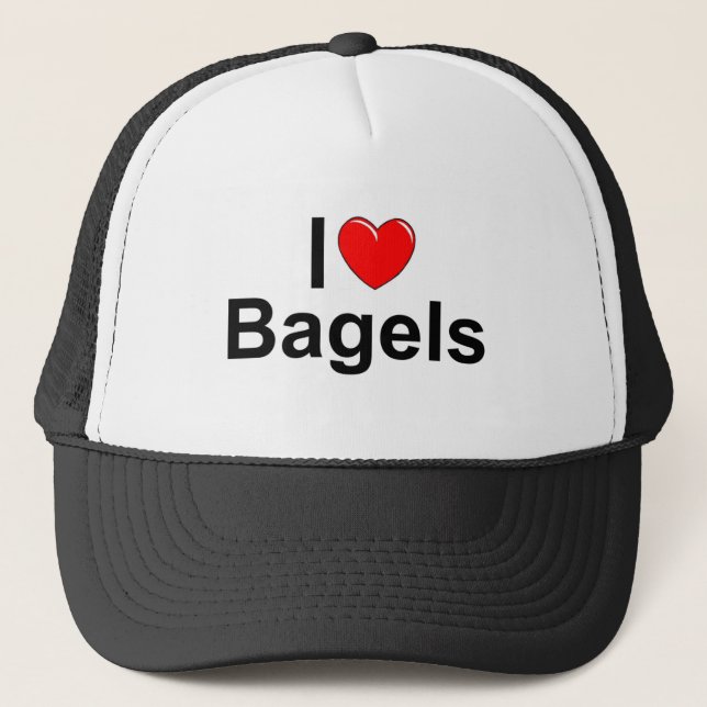Casquette J'aime des bagels (de coeur) (Devant)