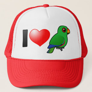 Casquette J'aime des perroquets d'Eclectus (le mâle)