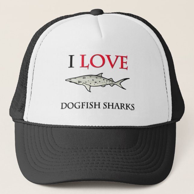 Casquette J'aime des requins de chiens de mer (Devant)