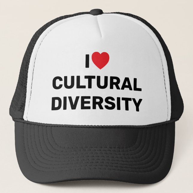 Casquette J'aime Diversité culturelleMC chapeau de camion (Devant)