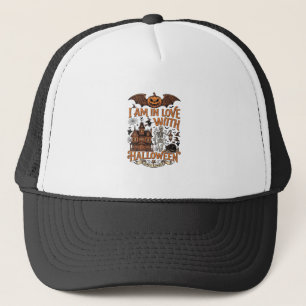 Casquette J'aime Halloween Maison Hantée Squelette Citrouill