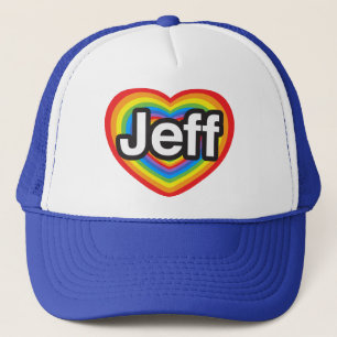 Casquette J'aime Jeff. Je t'aime Jeff. Coeur