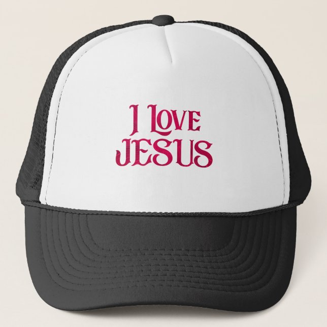 Casquette J'aime la citation de la typographie de Jésus (Devant)