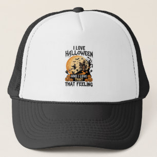 Casquette J'aime la maison hantée Halloween Sorcière de lune