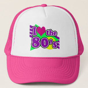Casquette J'aime la partie au néon géométrique d'années