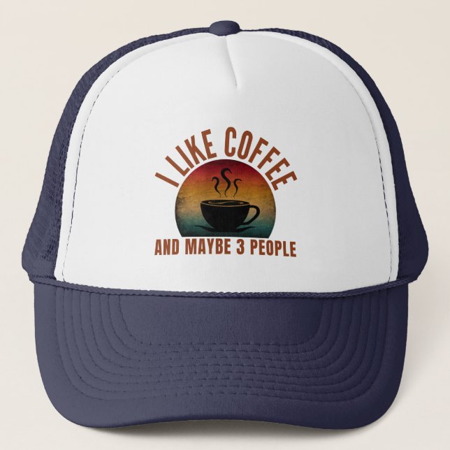 CASQUETTE J'AIME LE CAFÉ ET PEUT-ÊTRE 3 PERSONNES (Devant)