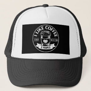 Casquette J'aime le café et peut-être 3 personnes