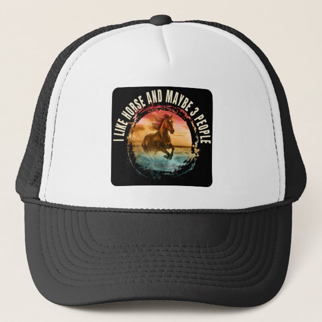 Casquette j'aime le cheval et peut-être 3 personnes (Devant)