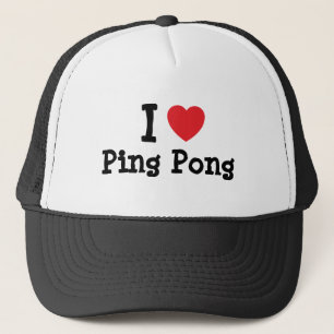 Casquette J'aime le coeur Ping Pong personnalisé