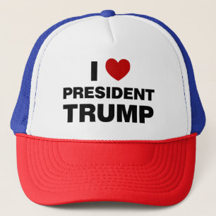 Casquette J'aime le président Trump Heart