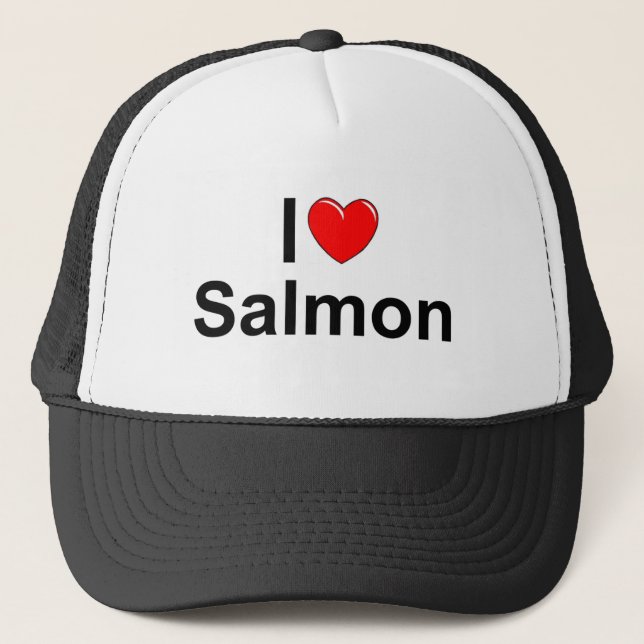 Casquette J'aime le saumon (de coeur) (Devant)