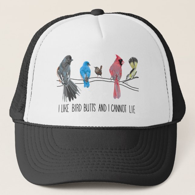 Casquette J'aime les boutons d'oiseaux et je ne peux pas men (Devant)