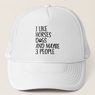 Casquette J'Aime Les Chiens De Cheval Et Peut-Être 3 Personn