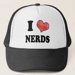 Casquette J'aime les Nerds (Cœur à Carreaux)