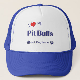 Casquette J'aime mes pitbulls (les chiens multiples)