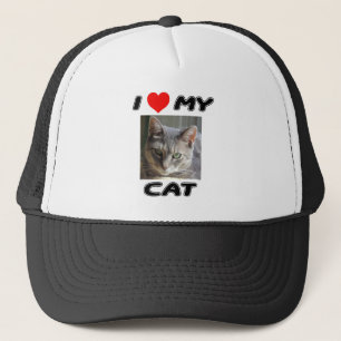 CASQUETTE J'AIME MON CAT - AJOUTEZ VOTRE PROPRE PHOTO - PAC